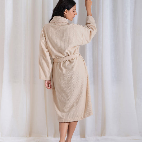 Urban Comfort Unisex Medium Bathrobe, Sand| 240 GSM Cotton