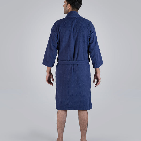 Urban Comfort Unisex Medium Bathrobe, Deep Cobalt| 240 GSM Cotton
