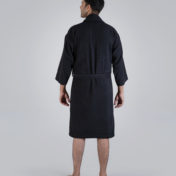 Urban Comfort Unisex Large Bathrobe, Shoe Black| 240 GSM Cotton