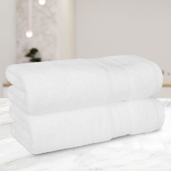 Soft Comfort 2Pc Bath Towel Set, White|509 GSM Cotton|Air Rich Technology