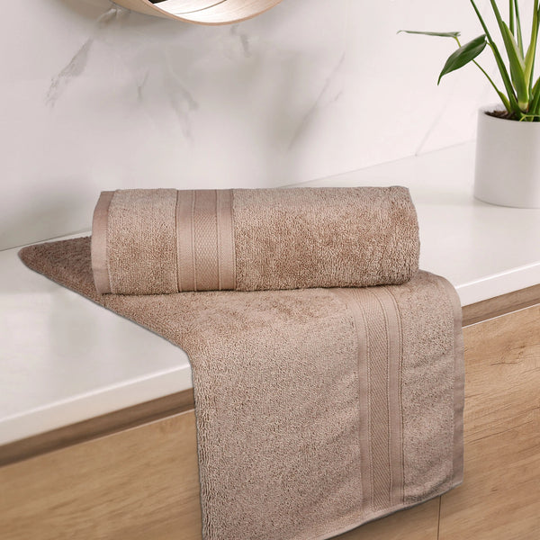 Soft Comfort 2Pc Bath Towel Set, Acron, Brown|509 GSM Cotton|Air Rich Technology