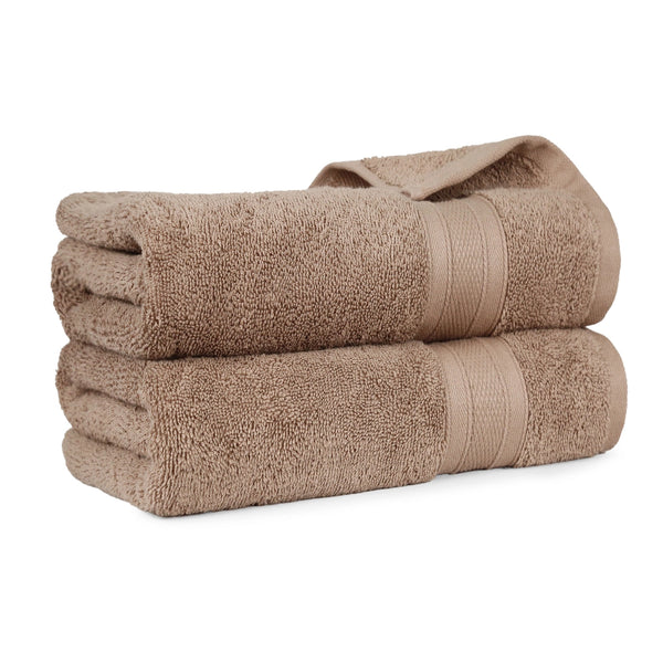 Soft Comfort 2Pc Bath Towel Set, Acron, Brown|509 GSM Cotton|Air Rich Technology