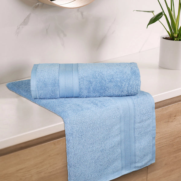 Soft Comfort 2Pc Bath Towel Set, Allue Blue|509 GSM Cotton|Air Rich Technology