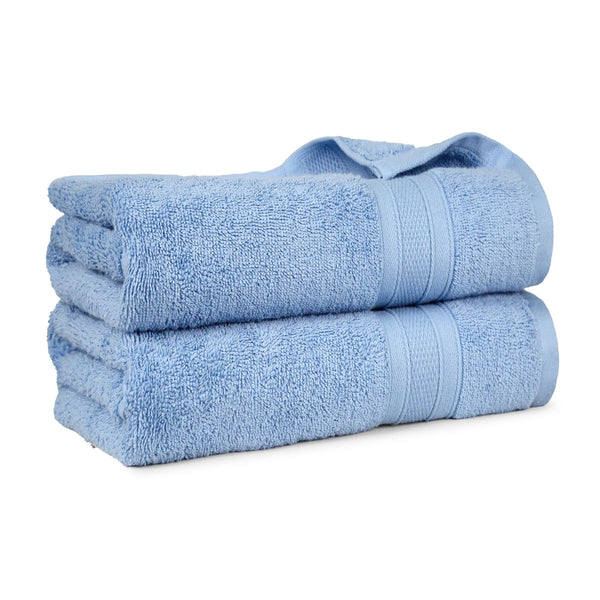 Soft Comfort 2Pc Bath Towel Set, Allue Blue|509 GSM Cotton|Air Rich Technology