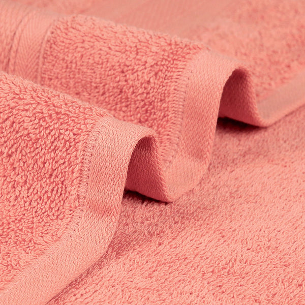 Soft Comfort 2Pc Bath Towel Set, Coral|509 GSM Cotton|Air Rich Technology