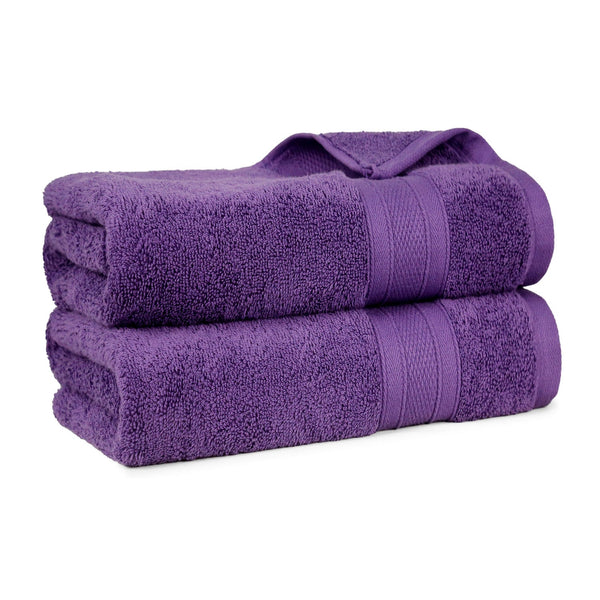 Soft Comfort 2Pc Bath Towel Set, Plum|509 GSM Cotton|Air Rich Technology
