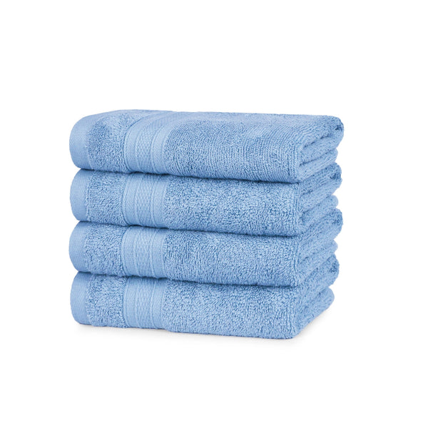 Soft Comfort 4Pc Hand Towel Set, Allue Blue|509 GSM Cotton|Air Rich Technology