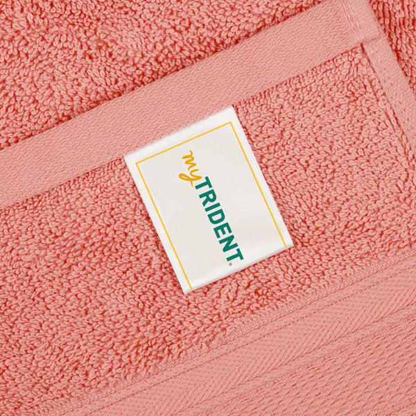 Soft Comfort 4Pc Hand Towel Set, Coral|509 GSM Cotton|Air Rich Technology
