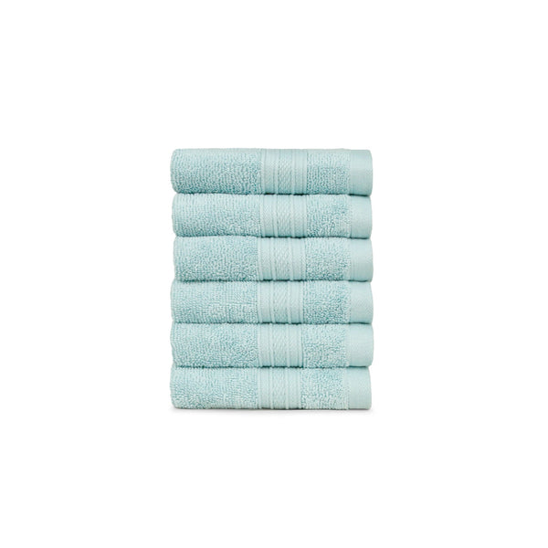 Soft Comfort 6Pc Face Towel Set, Nile Blue|509 GSM Cotton|Air Rich Technology