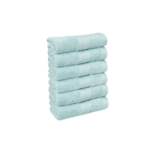 Soft Comfort 6Pc Face Towel Set, Nile Blue|509 GSM Cotton|Air Rich Technology