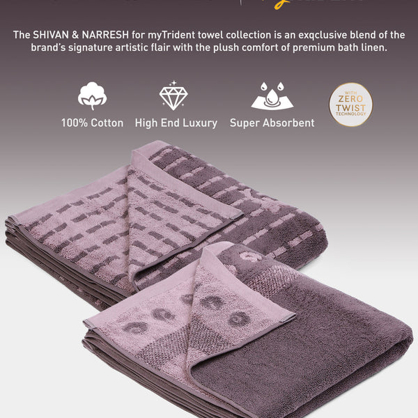 Shivan & Narresh 2Pc Bath Towel Gift Set, Hututi|400 TC Cotton