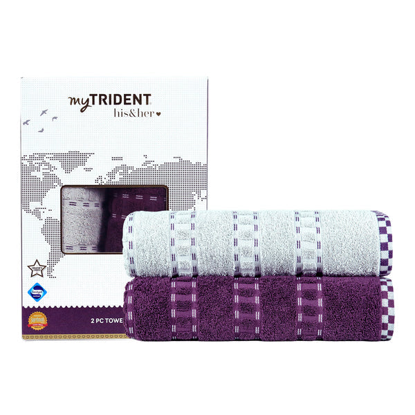 His & Her 2 PC Bath Towel Set, Adam & Eve|500 GSM Cotton