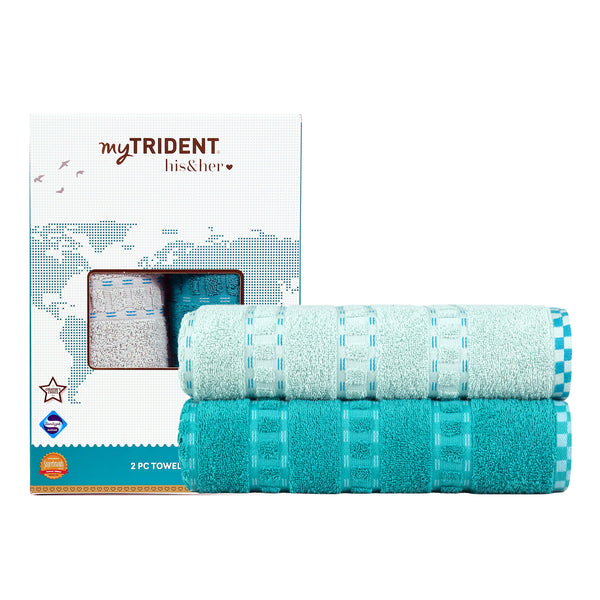 His & Her 2 PC Bath Towel Set,Bow & Arrow|500 GSM Cotton