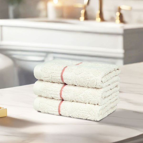 Indulgence By The Fireplace 3Pc Face Towel Set, Ripple|600 GSM Cotton