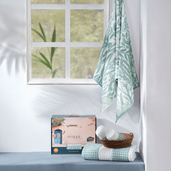 Classic Tranquil Blossoms Towel Set, Cyntia|550 GSM Cotton