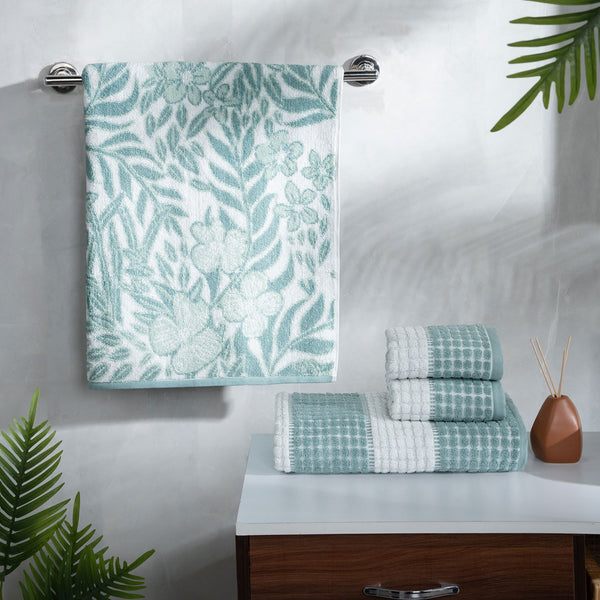 Classic Tranquil Blossoms Towel Set, Cyntia|550 GSM Cotton