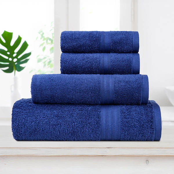 Celebration 4Pc Towel Gift set, Midnight Blue | 450 GSM Cotton