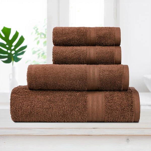 Celebration 4Pc Towel Gift set, Cafe Noir | 450 GSM Cotton