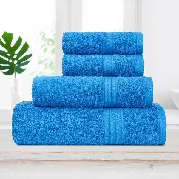 Celebration 4Pc Towel Gift set, Perfect Blue | 450 GSM Cotton