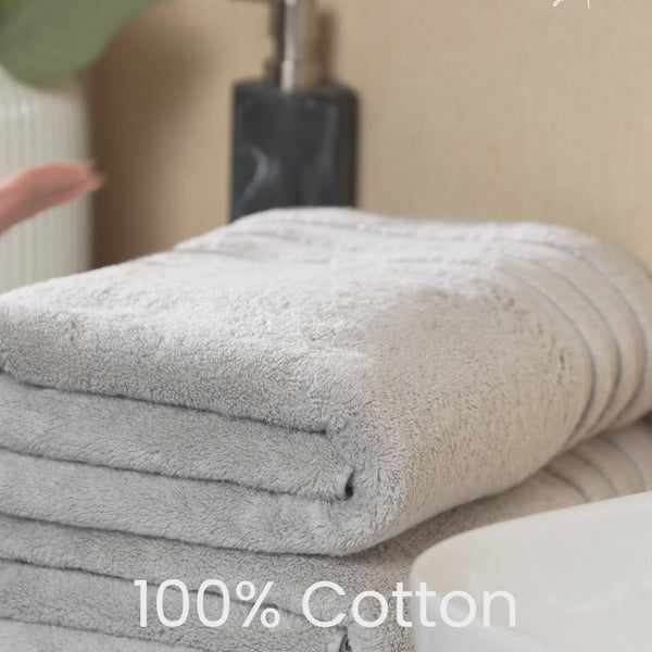 Luxury 2 Pc Bath Towel Set, Grey|625 GSM Premium Cotton| Antimicrobial