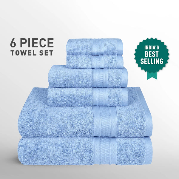 Soft Comfort 6Pc Towel Set, Allure|509 GSM Cotton|Air Rich Technology