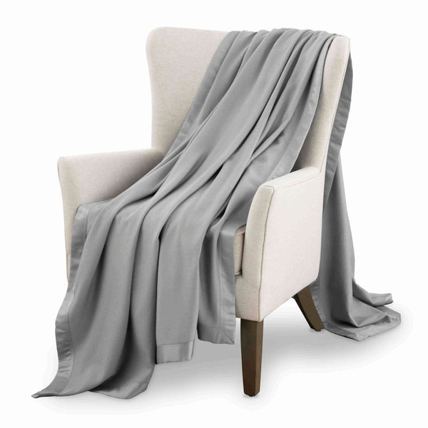 Oversized 82-inch x 90-inch Gray Throw by Atelier Martex