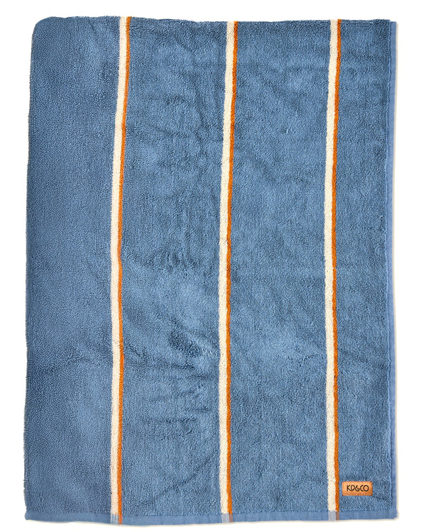 Blue Lagoon Stripe Bamboo Terry Bath Towel