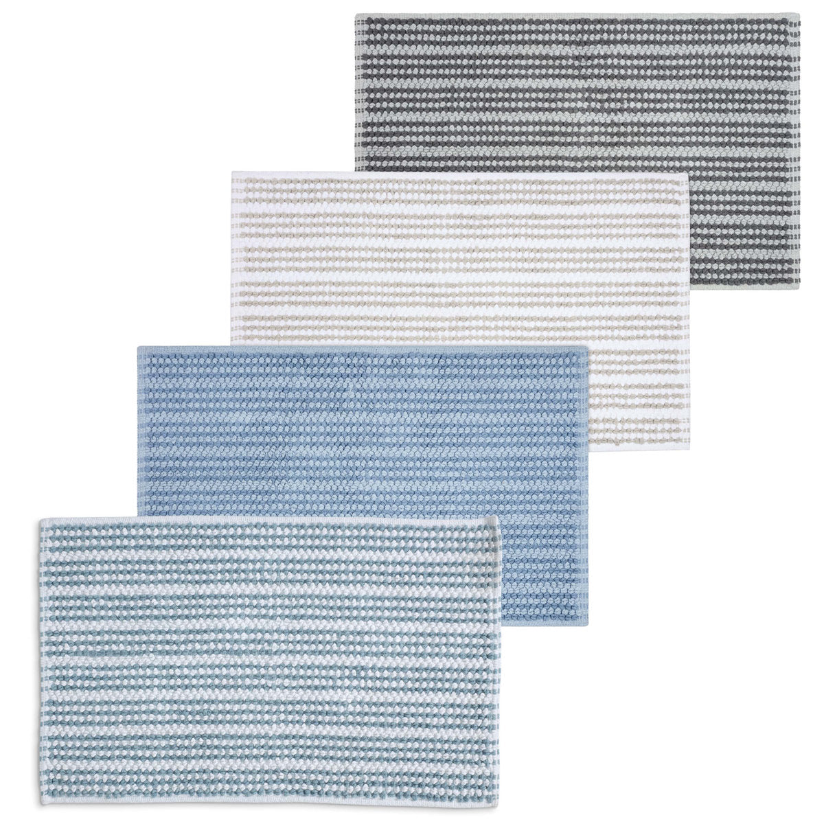 Martex Restore Contrast Stripe 100% Cotton Reversible Bath Rug