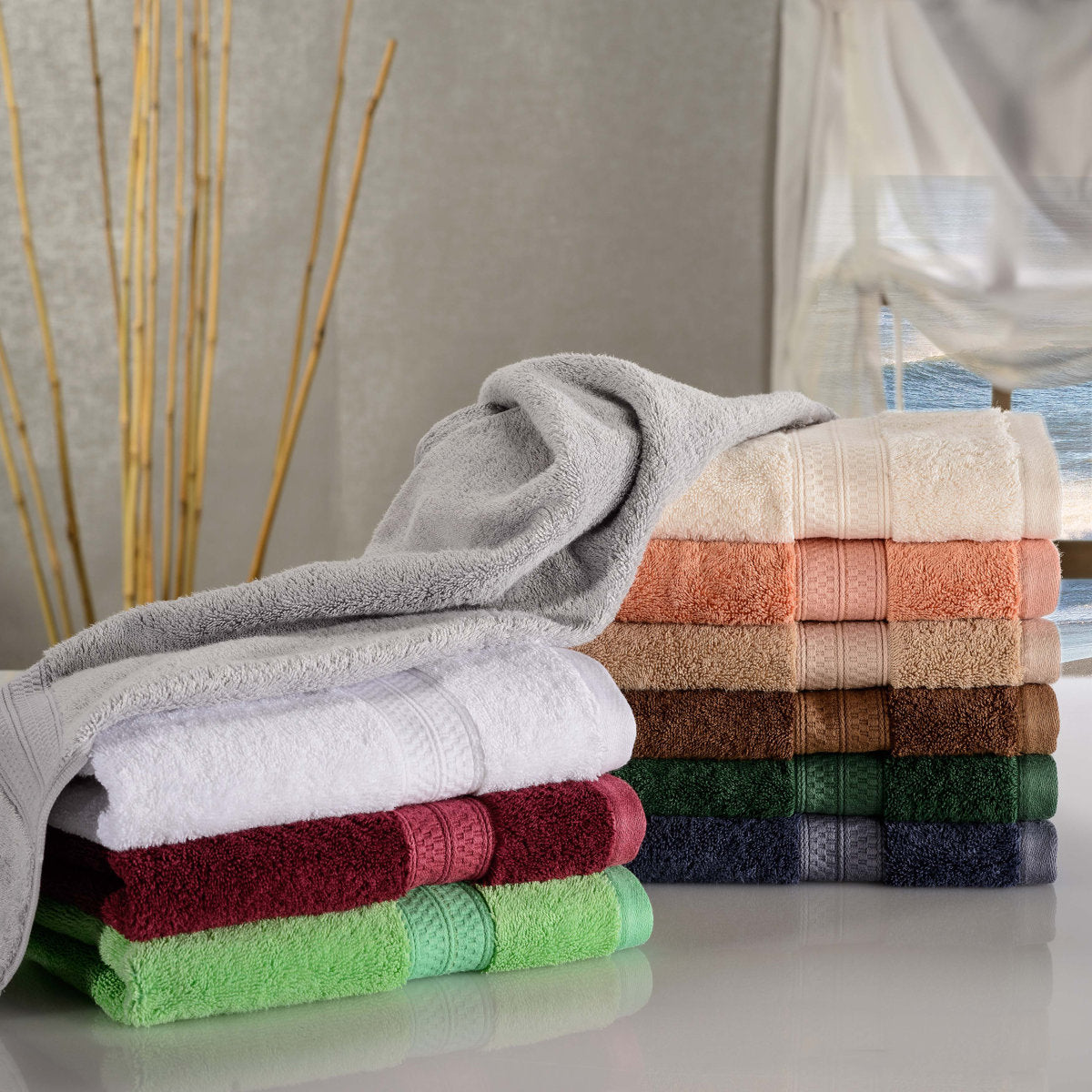 Nolhan Rayon from Bamboo Cotton Blend Bath Towels (Set of 2)