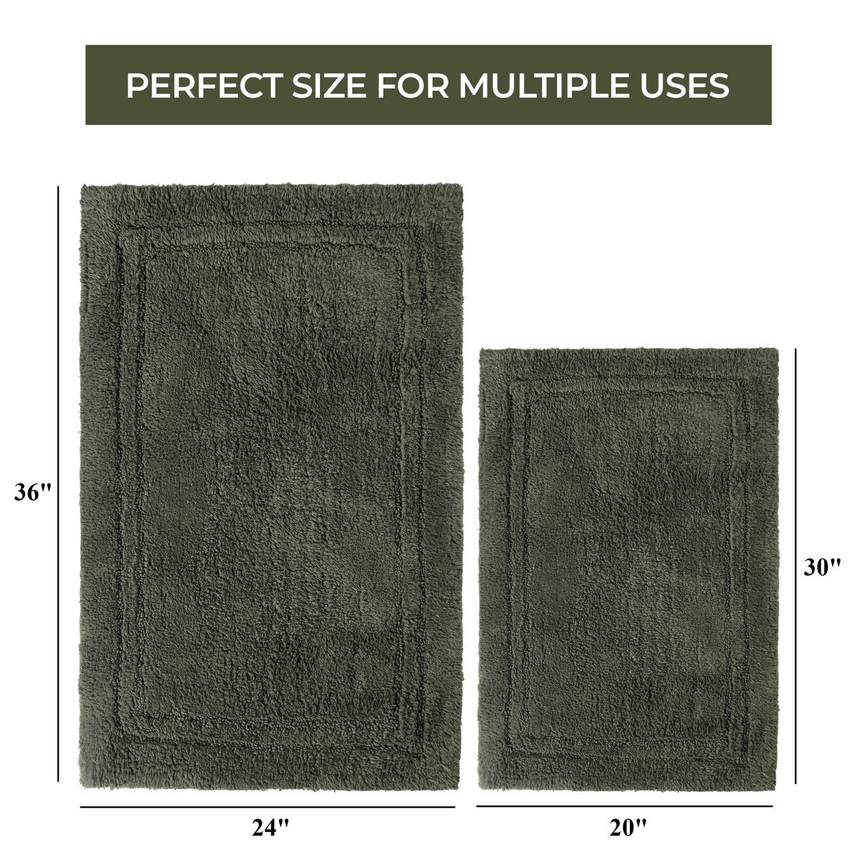 Sandcliff Cotton Non-Skid Machine Washable 2 Piece Bathroom Rug Set