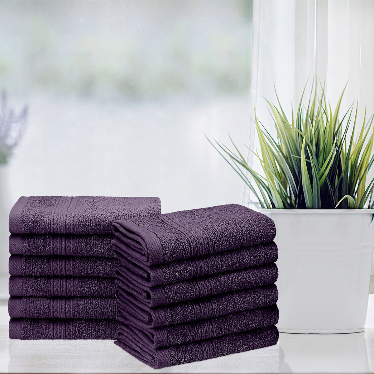 Simba Eco-Friendly Sustainable Cotton Washcloth Towel (Set of 12)