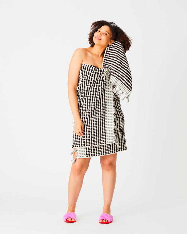 Black & White Pebbles Turkish Bath Towel