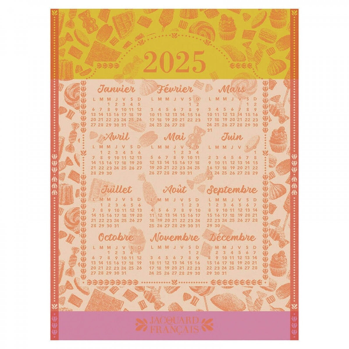 Le Jacquard Francais Calendrier 2025  Tea Towel