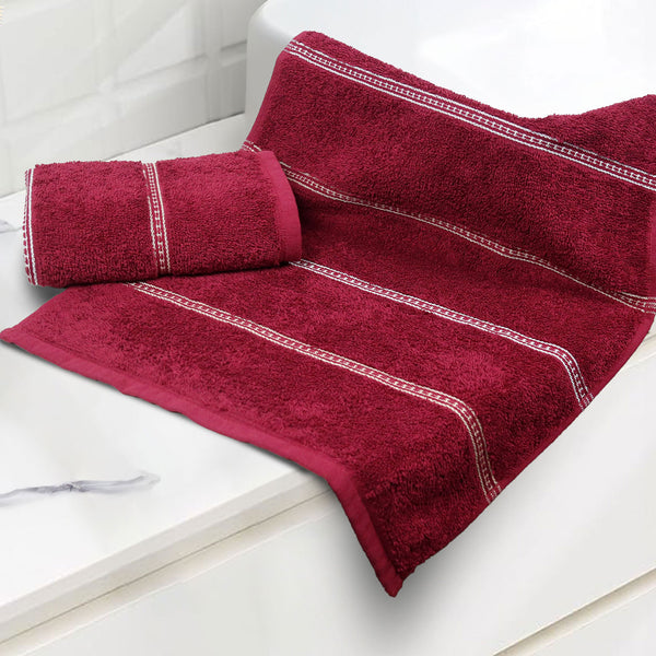 Urban Comfort 2 Pc Hand Towel Set,Rosie Wine| 450 GSM Cotton|Dry Fast