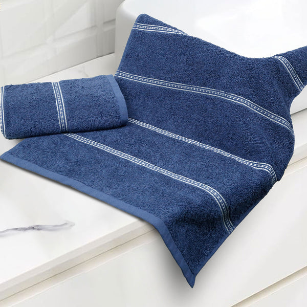 Urban Comfort 2 Pc Hand Towel Set,Doodle Blue| 450 GSM Cotton|Dry Fast