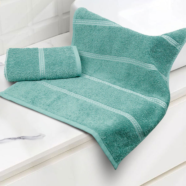 Urban Comfort 2 Pc Hand Towel Set, Shell Green| 450 GSM Cotton|Dry Fast