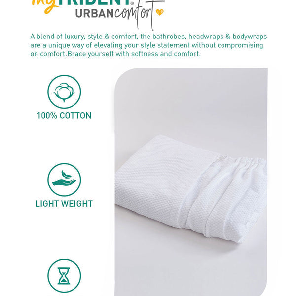 Urban Comfort (Head+Body)Wrap Set, Bright White| 240 GSM Cotton