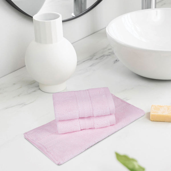 Luxury 3 Pc Face Towel Set, Blush Pink|625 GSM Premium Cotton| Antimicrobial