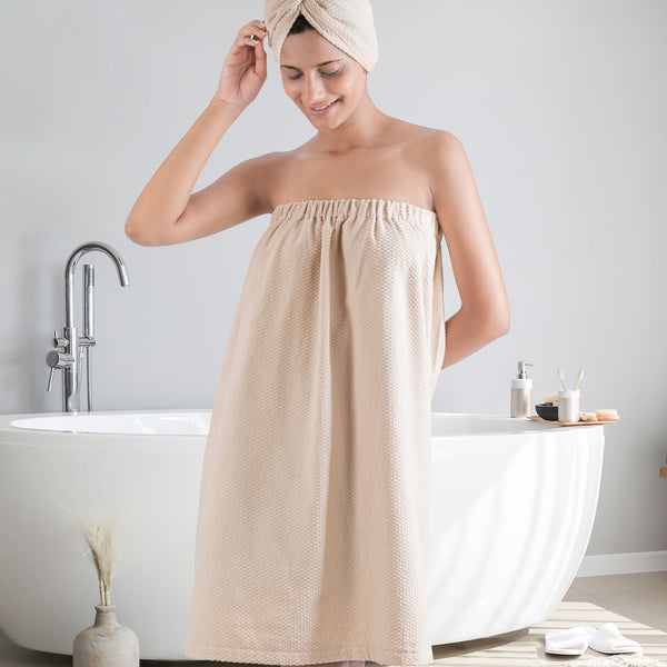 Urban Comfort (Head+Body)Wrap Set, Sand| 240 GSM Cotton