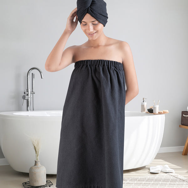 Urban Comfort (Head+Body)Wrap Set, Shoe Black| 240 GSM Cotton