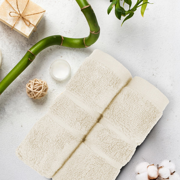 Luxe Home 2Pc Face Towel, Lamb's Wool| 600 GSM Cotton Bamboo