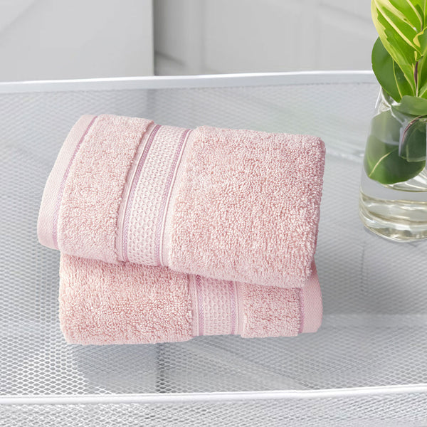 Indulgence 2Pc Hand Towel, Cameo Rose|600 GSM Cotton