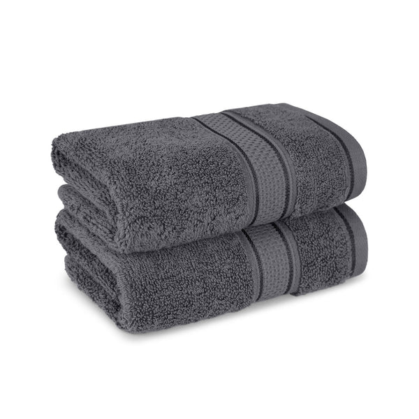 Indulgence 2Pc Hand Towel, Anchor Grey|600 GSM Cotton