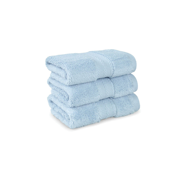 Luxury 3 Pc Face Towel Set, Grace Blue|625 GSM Premium Cotton| Antimicrobial