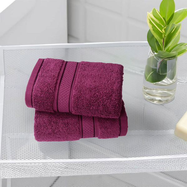 Indulgence 2Pc Hand Towel, Grape Wine|600 GSM Cotton