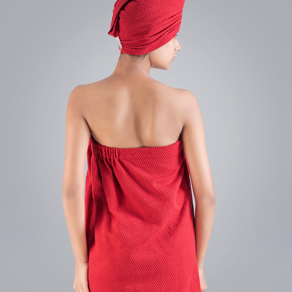 Urban Comfort (Head+Body)Wrap Set, Tango Red| 240 GSM Cotton