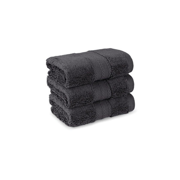 Luxury 3 Pc Face Towel Set, Ash Grey|625 GSM Premium Cotton| Antimicrobial