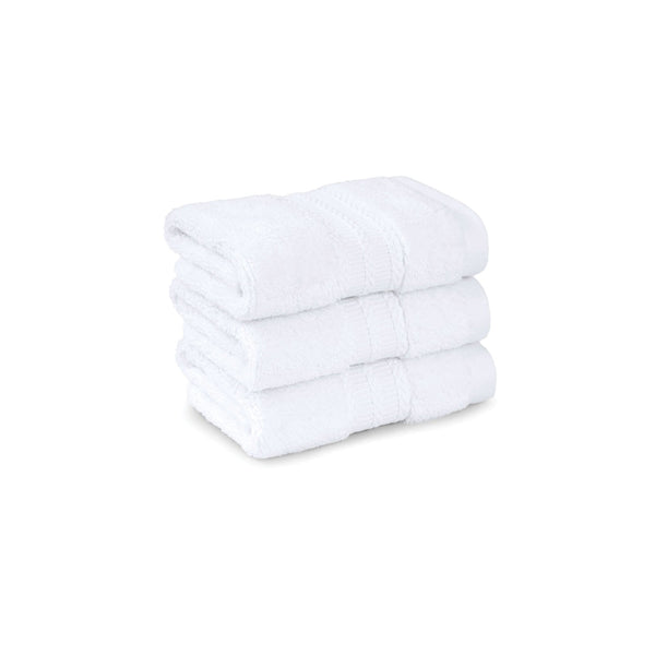 Luxury 3 Pc Face Towel Set, Delice White|625 GSM Premium Cotton| Antimicrobial