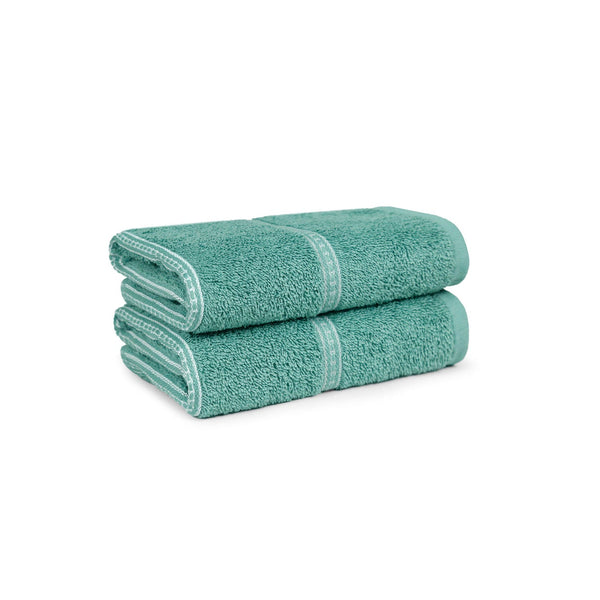 Urban Comfort 2 Pc Hand Towel Set, Shell Green| 450 GSM Cotton|Dry Fast