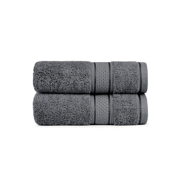 Indulgence 2Pc Hand Towel, Anchor Grey|600 GSM Cotton